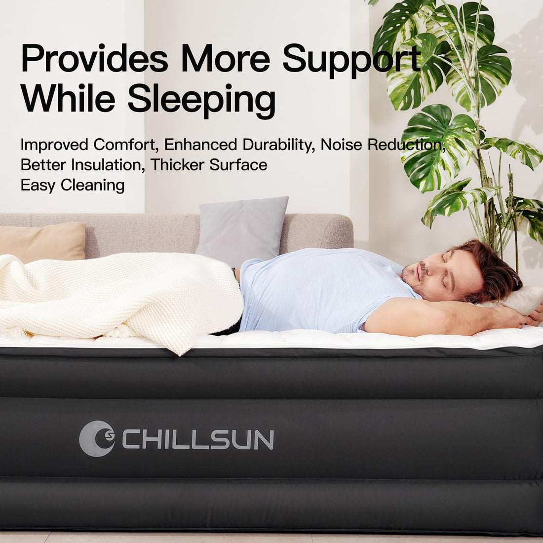 CHILLSUN Queen Air Mattress with Pump