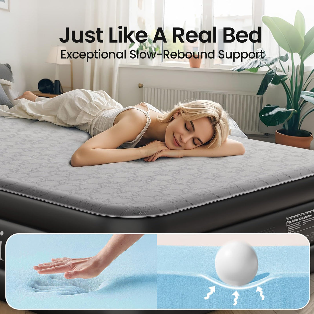 OhGeni 18" Queen Air Mattress with Pump