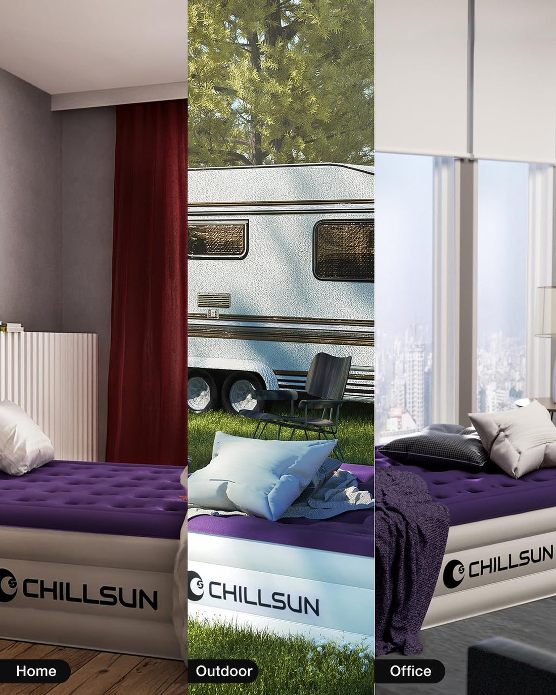 CHILLSUN Queen Air Mattress with Pump