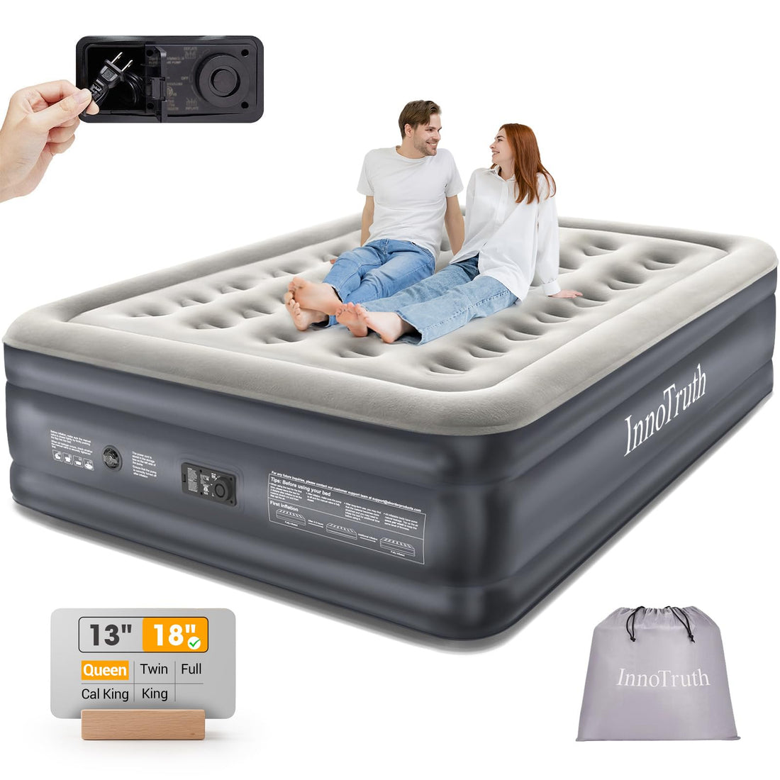 InnoTruth Queen Air Mattress with Built-In Pump