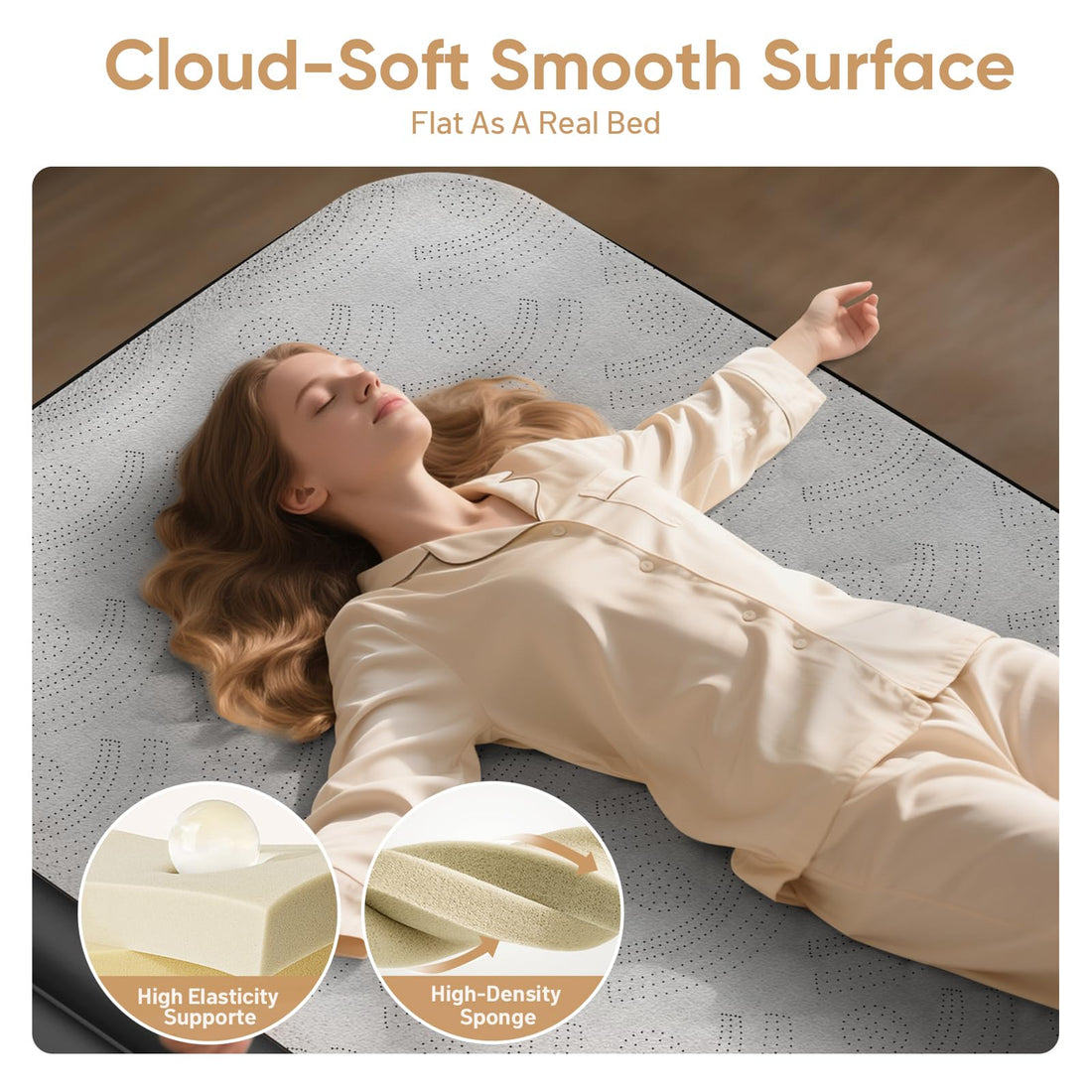 Queen Air Mattress with Built-In Pump & Foam Topper