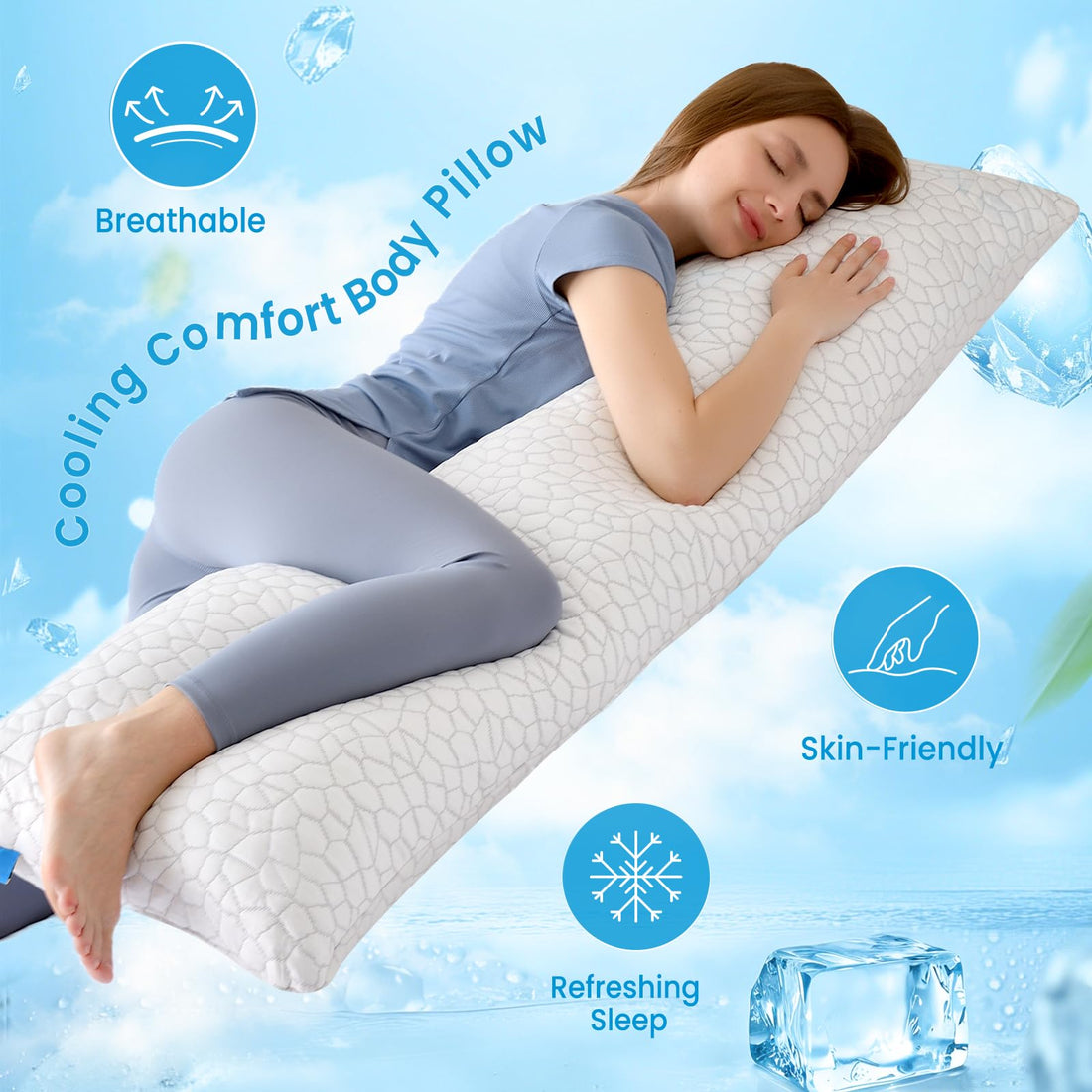 QUTOOL Queen Cooling Memory Foam Pillows – Set of 2