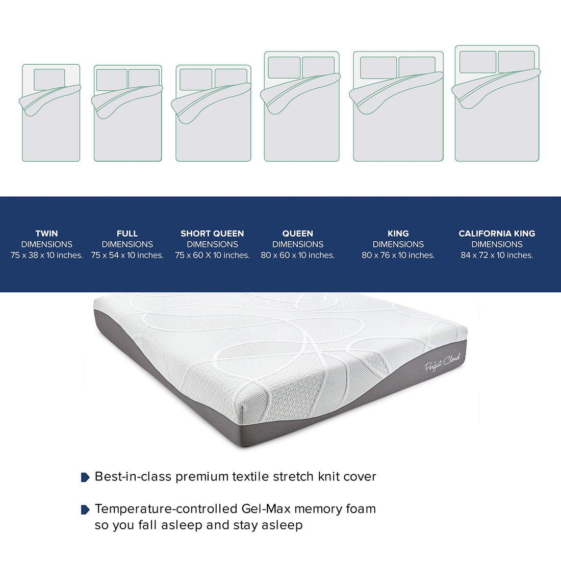 Elegance Plush Memory Foam Mattress – Full