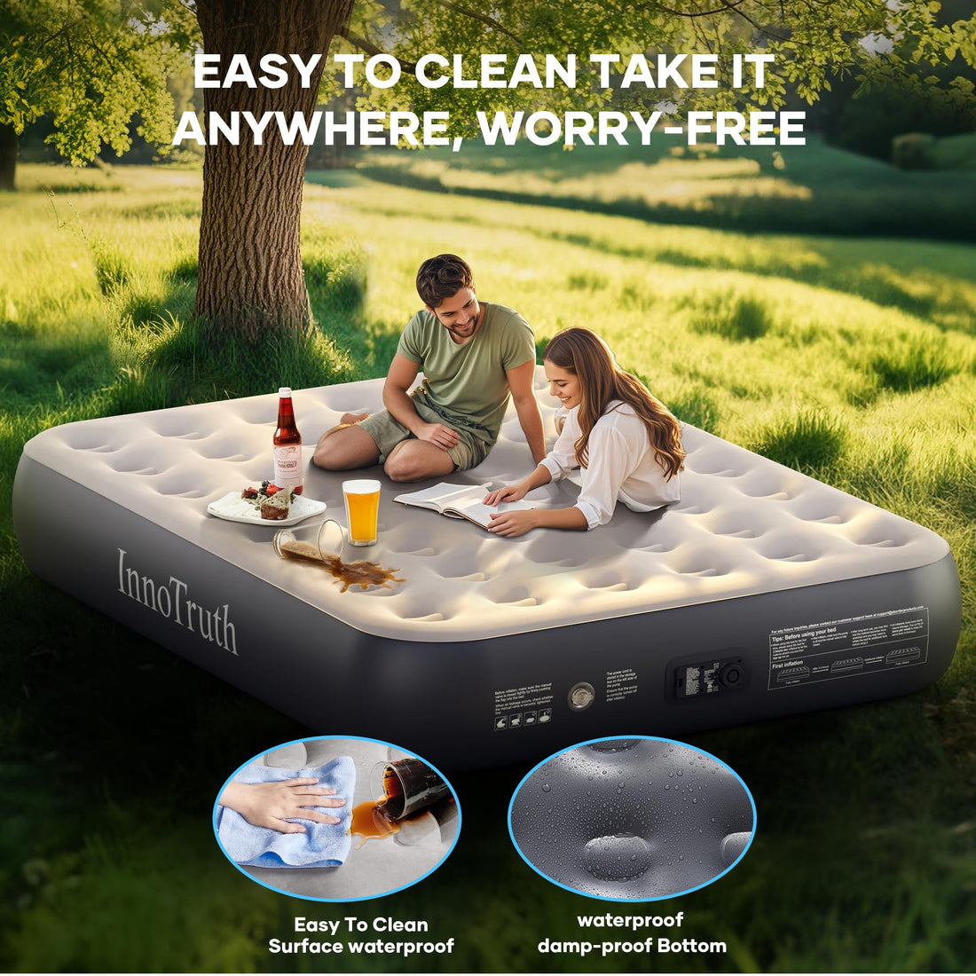 InnoTruth Queen Air Mattress with Built-In Pump