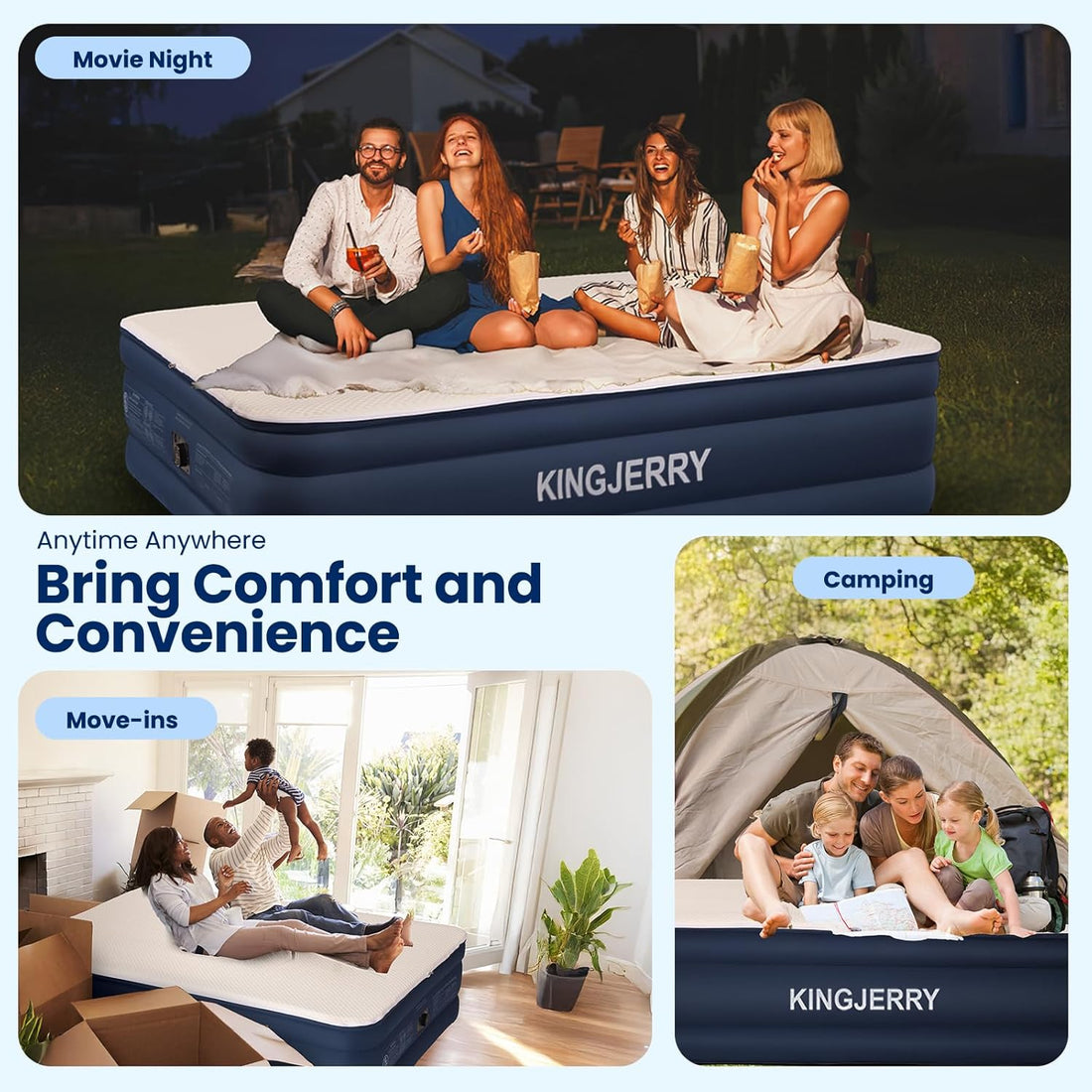 KINGJERRY Queen Air Mattress with Pump