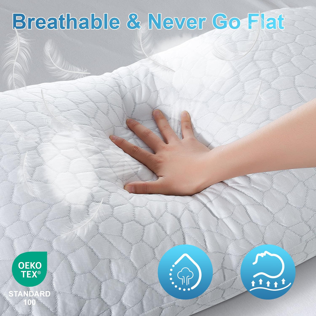 QUTOOL Queen Cooling Memory Foam Pillows – Set of 2