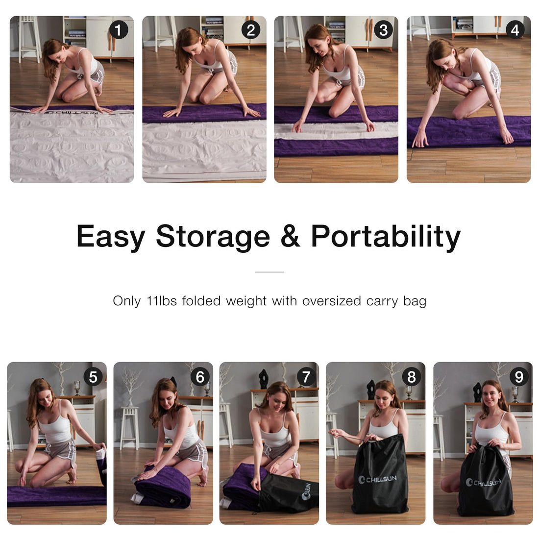CHILLSUN Queen Air Mattress with Pump