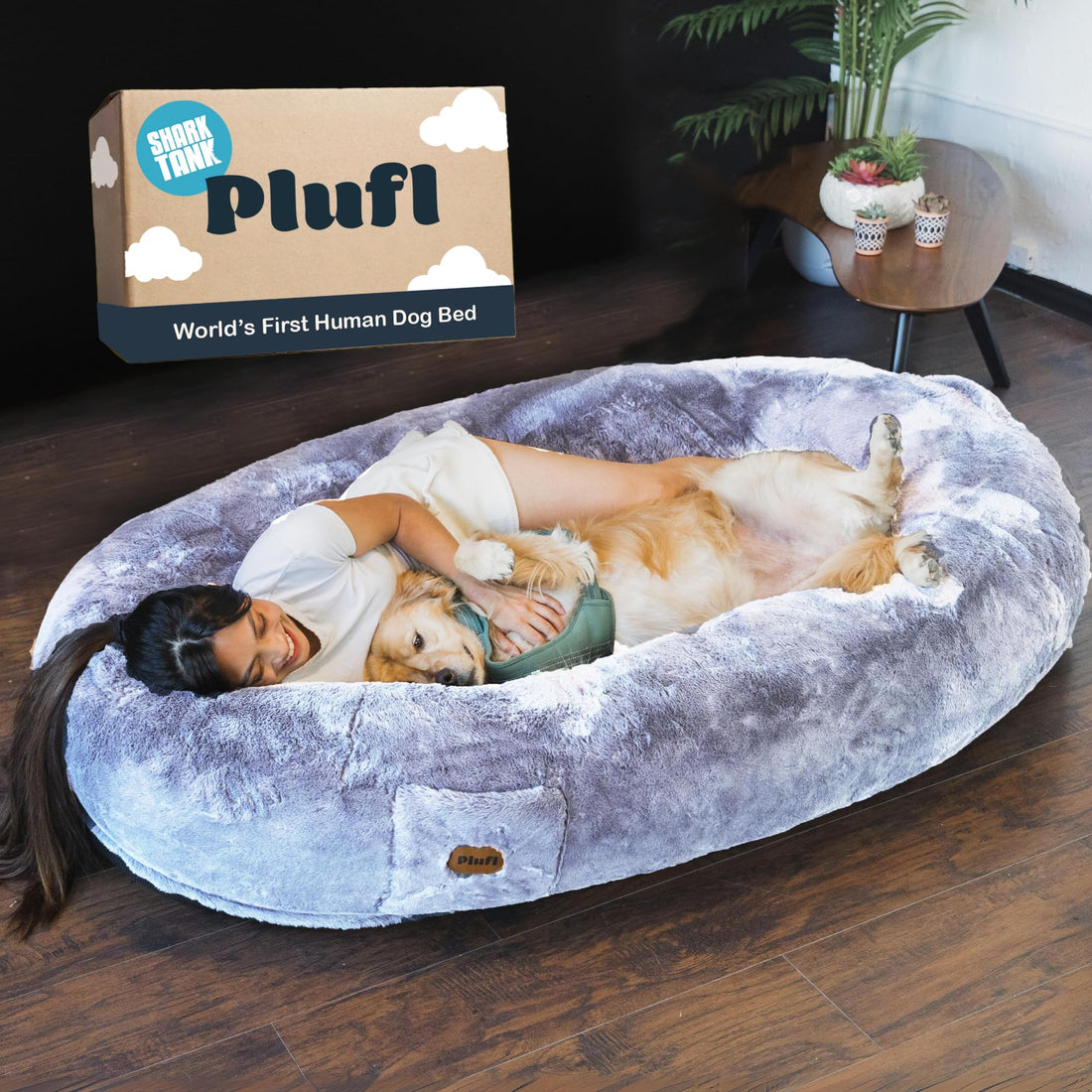 Plufl Original Human Dog Bed – Black