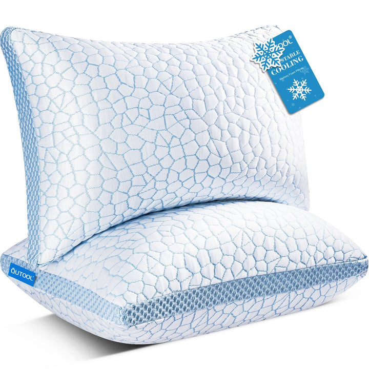 QUTOOL Queen Cooling Memory Foam Pillows – Set of 2