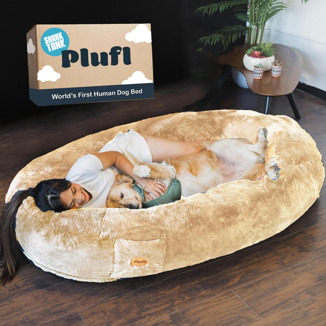 Plufl Original Human Dog Bed – Black