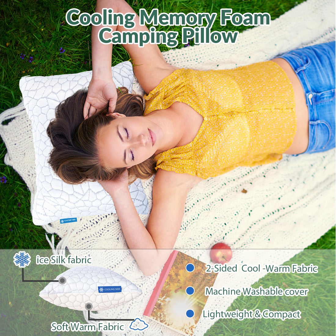 QUTOOL Queen Cooling Memory Foam Pillows – Set of 2