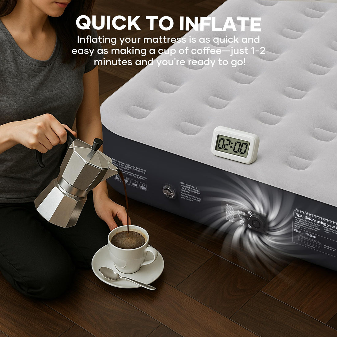 InnoTruth Queen Air Mattress with Built-In Pump