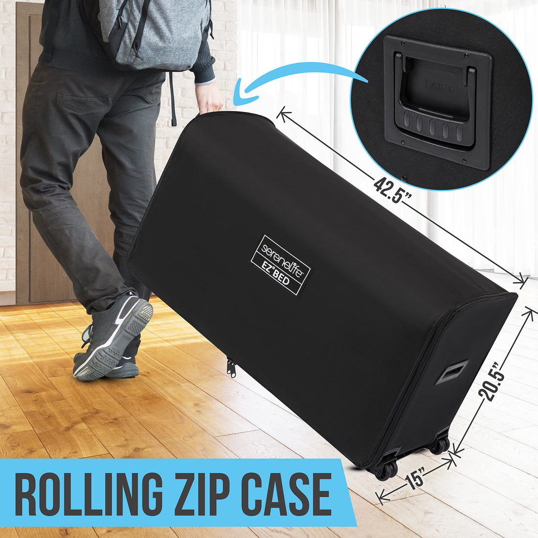 SereneLife EZ Bed Twin Air Mattress with Frame