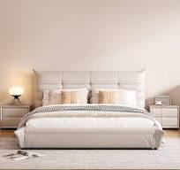 OUDINI Modern King Leather Platform Bed