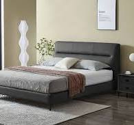 Modern Grey Queen Leather Bed Frame