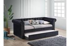 Velvet Upholstered Twin Daybed with Drawers